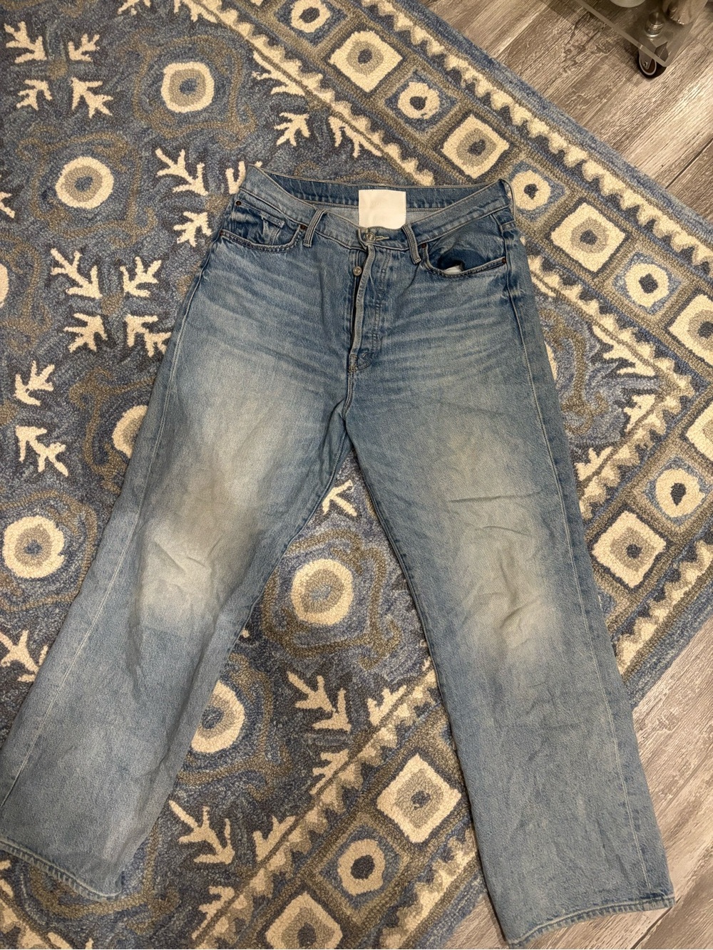 Mother rambler ankle high rise light blue jeans